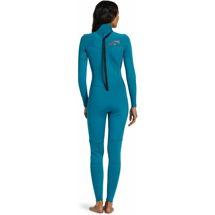 2024 Billabong Mujer Foil 3/2mm Flatlock Back Zip Neopreno ABJW100183 - Marine